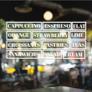 Tee-Salate Fenster Vinyls Transparent   Lebensmitt Fensteraufkleber