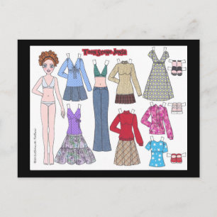 Tee Scene Jensa Paper Doll Postcard Postkarte