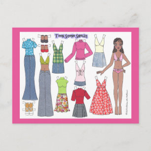Tee Scene Shelby Paper Doll Postcard Postkarte