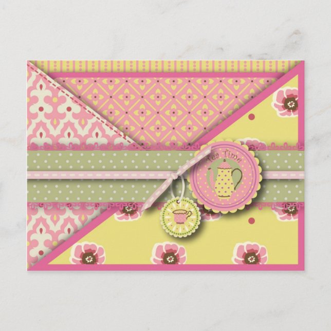 Tee-Service-Postkarte Feiertagspostkarte (Vorderseite)