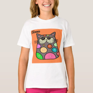 Tee Shirt für Young Girl mit Crazy Cat