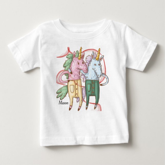 Tee-Shirt mit Unicorns für Baby Boy T-shirt (Vorderseite)