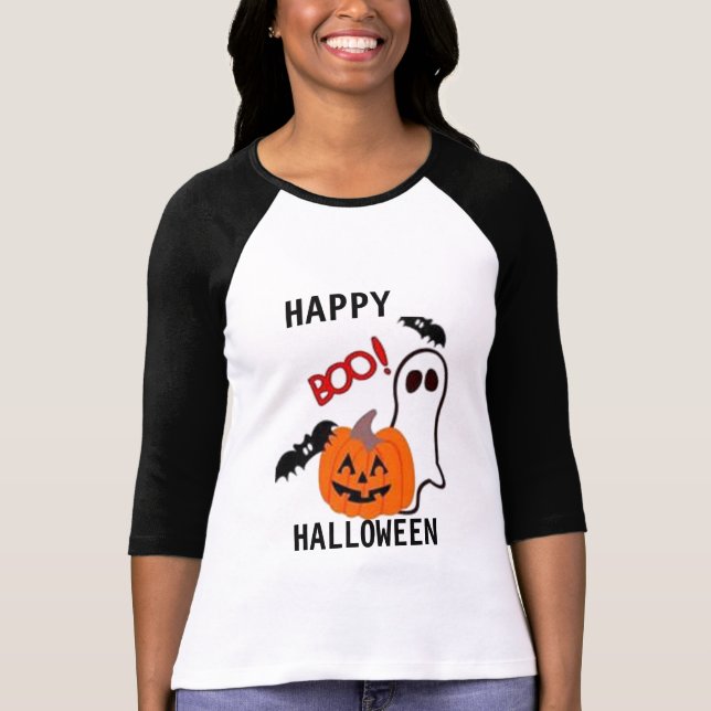 TEE SHIRT WOMENS BOO T-SHIRT HALLOWEEN (Vorderseite)