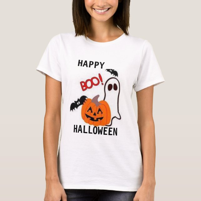 TEE SHIRT WOMENS BOO T-SHIRT HALLOWEEN (Vorderseite)
