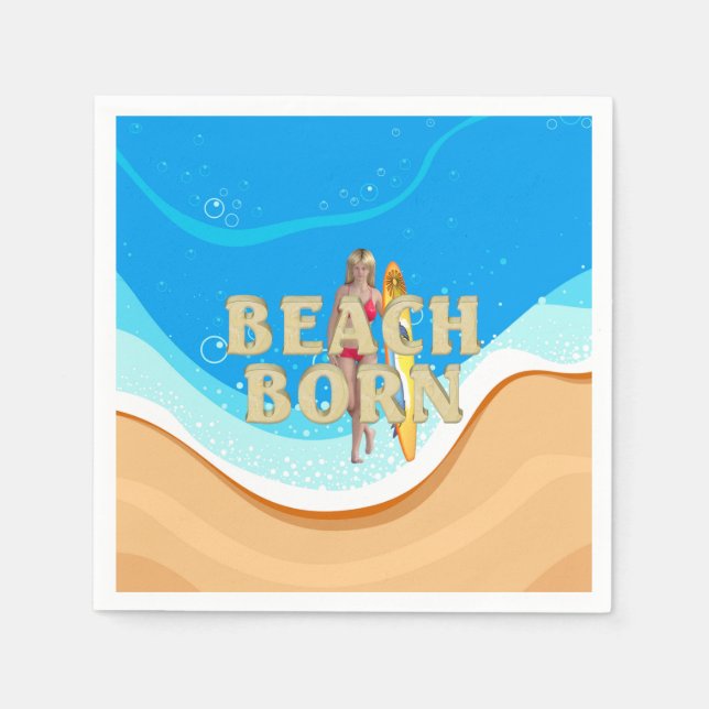 TEE Strand Geboren Servietten (Vorderseite)