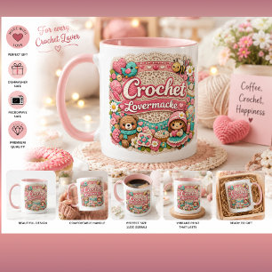 Tee-Süchtiger Süßer Häkelstil-Becher Gemütlicher Tasse