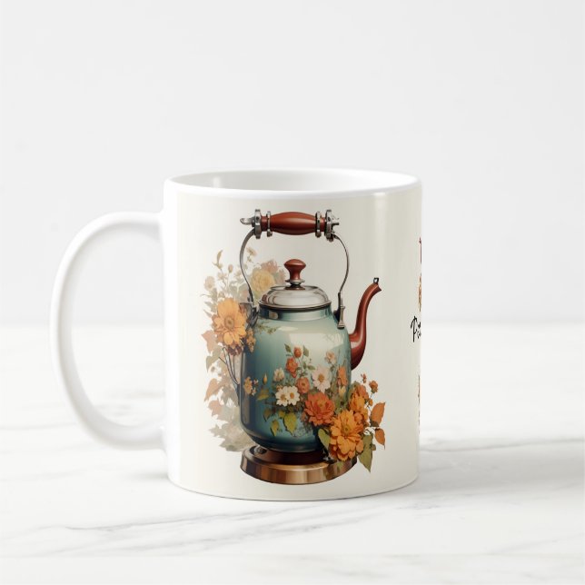 Tee Tee Zeit Hübsche Blume Blumendesign Niedlich Kaffeetasse (Links)
