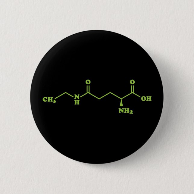 Tee-Theanin-Molekül-Chemieformel Button (Vorderseite)