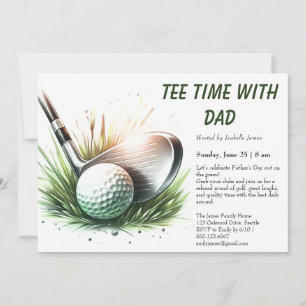 Tee Time mit Papa - Bearbeitbare Vatertags-Golfpar Einladung