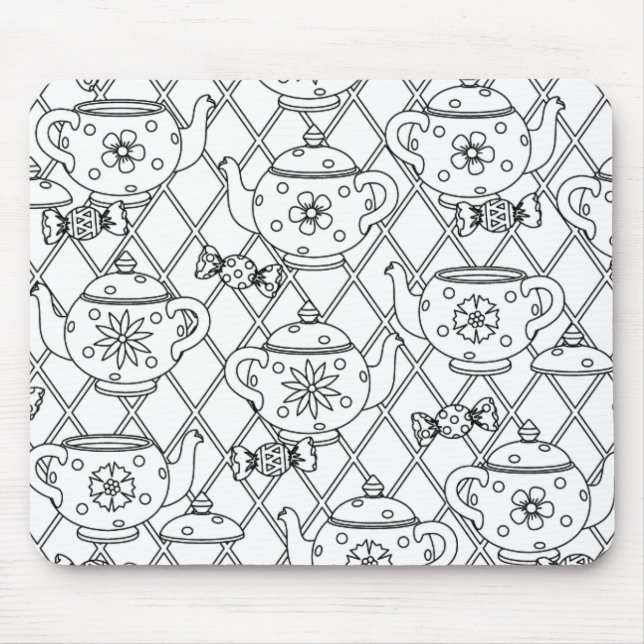 Tee-Topf-Gekritzel Mousepad (Vorne)
