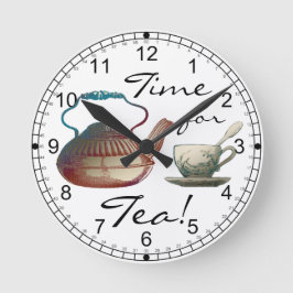 Tee-Topf-und Tee-Schalen-Kunst Runde Wanduhr