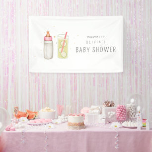 Tee trinken und sehen, Willkommen Baby Mädchen, Ne Banner