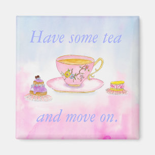 Tee trinken und Wasserfarben Teatime trinken Magnet