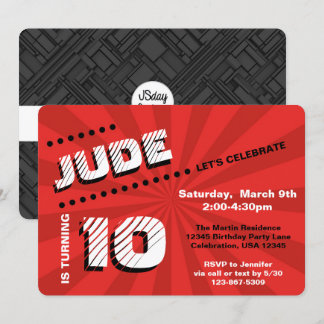 Tee/Tween Graffiti Wall Birthday Boy Party Einladung