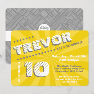 Tee/Tween Graffiti Wall Birthday Boy Party Einladung