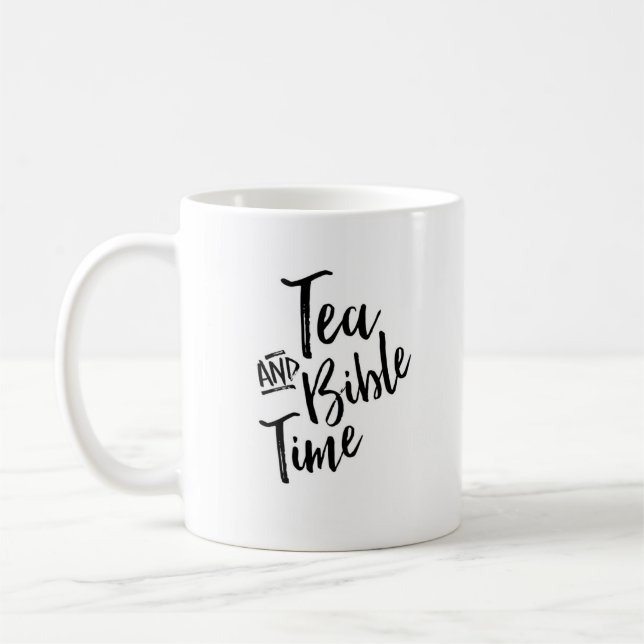 Tee und Bibel-Zeit-Tasse Kaffeetasse (Links)