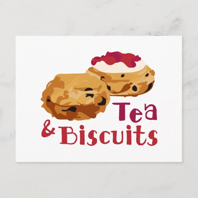 Tee und Biscuits Postkarte (Vorderseite)