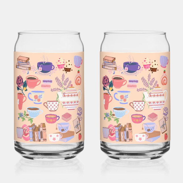 Tee und Bücher Dosenglas (Vorderseite)