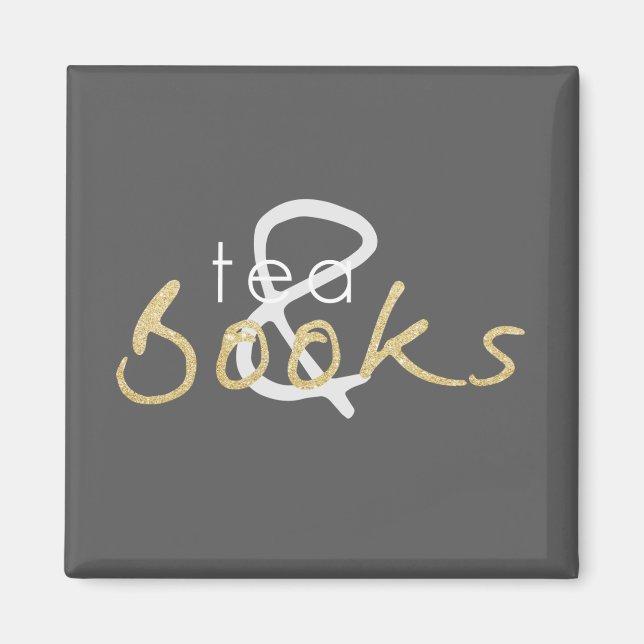 Tee und Bücher Magnet (Vorne)