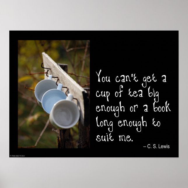 Tee und Bücherposter Poster (Vorne)