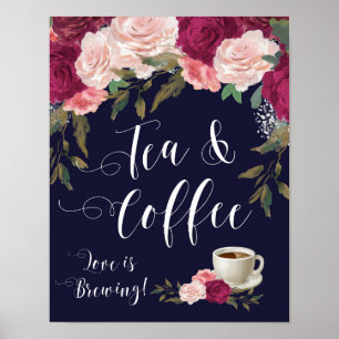 Tee- und Kaffeesignatur Hochzeitsposter Poster