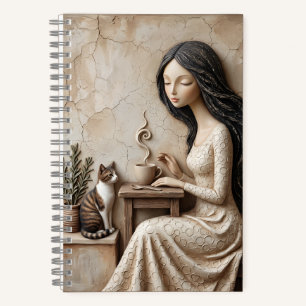 Tee- und Katzenjournal Das stille Studio Notizbuch
