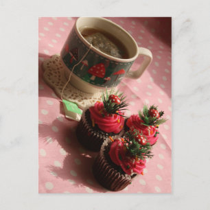 Tee und Kuchen Postkarte