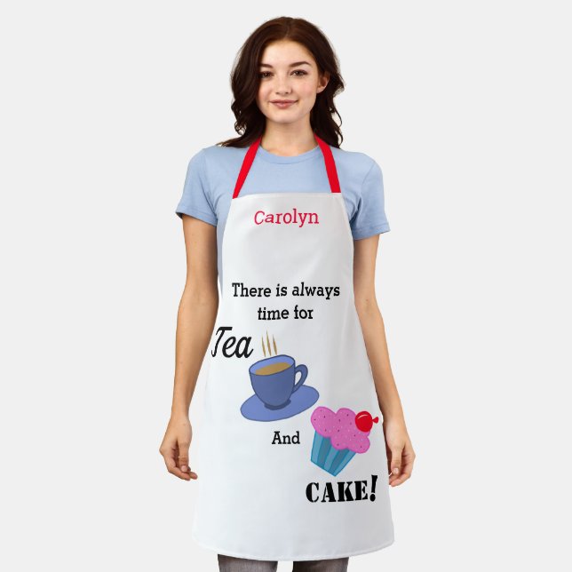 Tee und Kuchen sind immer personalisiert Schürze (Getragen)