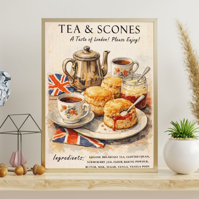 Tee und Scones Poster | Englische Teestunde Kunst (Von Creator hochgeladen)