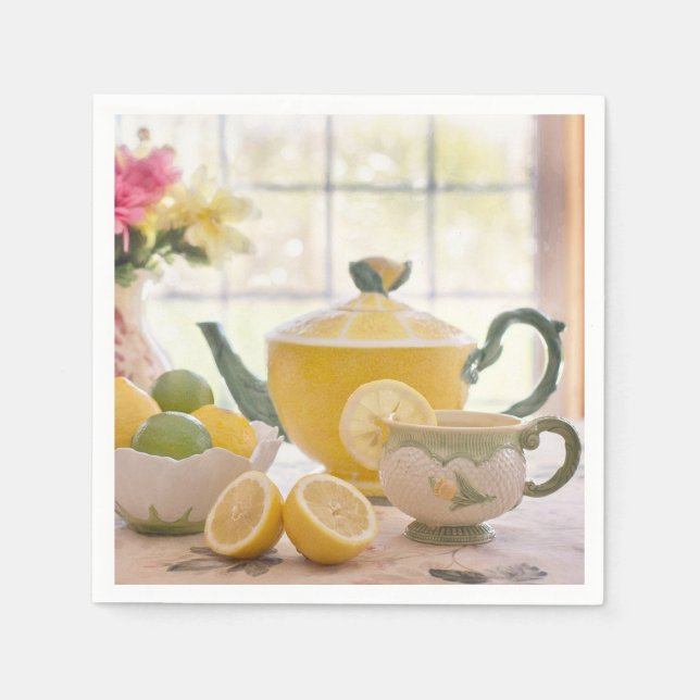 Tee und Zitronenpapier Napkins Serviette (Vorderseite)