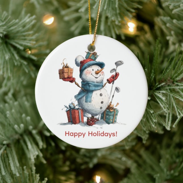 Tee Up Holiday Cheer Keramik Ornament (Baum)
