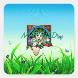 TEE Verheiratet Irisch Quadratischer Aufkleber