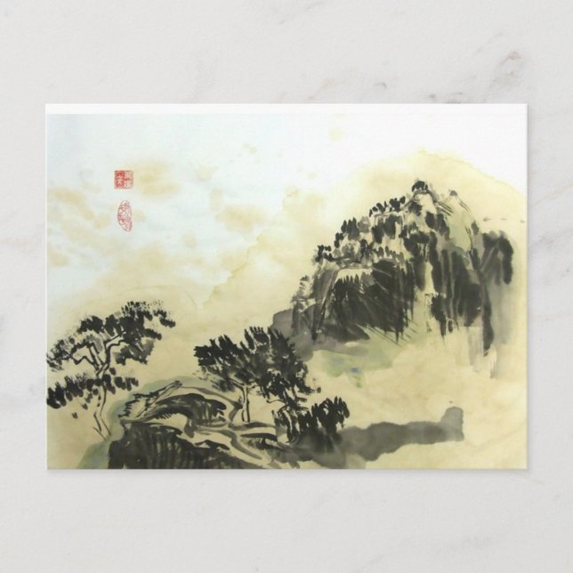 Tee Wash Landscape Postcard Postkarte (Vorderseite)