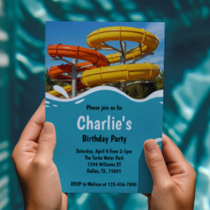 Tee Water Park Sommer Geburtstagsparty Einladung