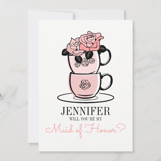 Tee wird meine Trauzeugin Bridesmaid Card sein Einladung (Vorderseite)