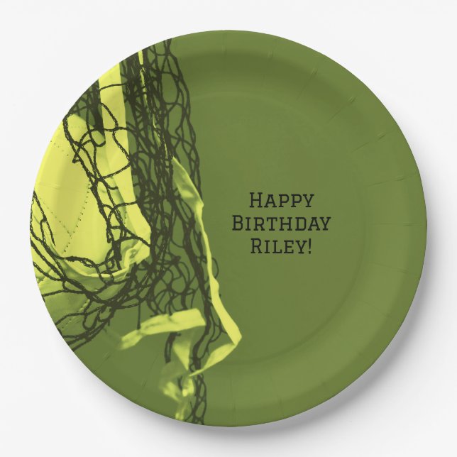 Tee-Yellow Geburtstagsparty Net & Volleyball Pappteller (Vorderseite)