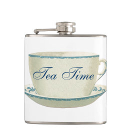 Tee-Zeit-blaue Tee-Schale Flachmann