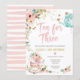 Tee zum 3. Geburtstag Einladung Blumenkohl Tee Par