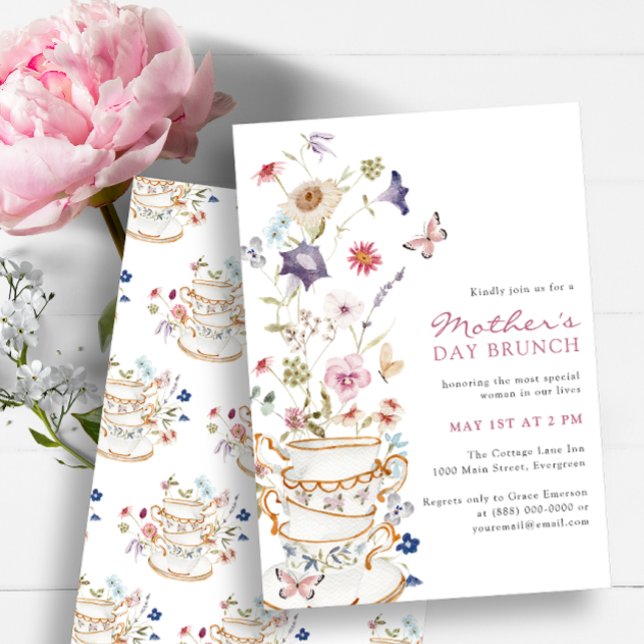 Tee zum Muttertag Einladung (Tea Mother's Day Invitation by Painted Paperie)