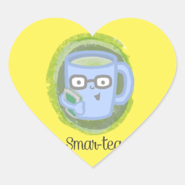 Teeaufkleber Herz-Aufkleber (Vorderseite)