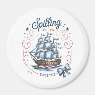 Teeausbreitung seit 1773 4. Juli Patriotik Magnet