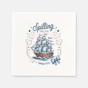 Teeausbreitung seit 1773 4. Juli Patriotik Serviette