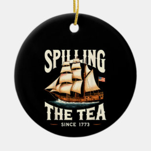 Teeausbreitung seit 1773 4. Juli Retro USA Keramik Ornament