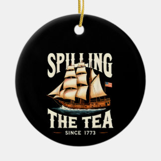 Teeausbreitung seit 1773 4. Juli Retro USA Keramik Ornament