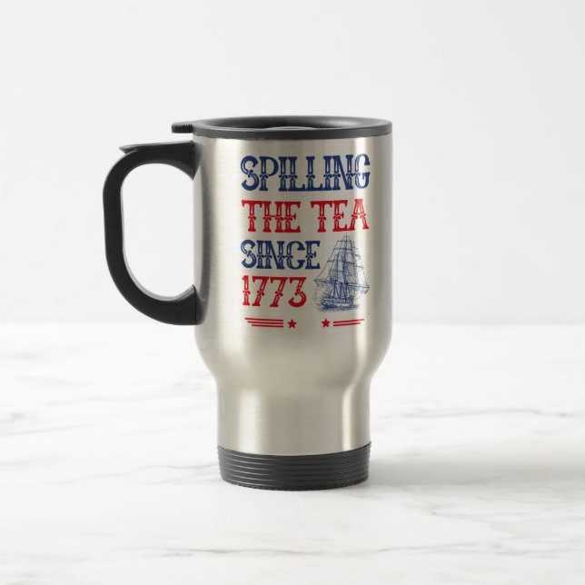 Teeausbreitung seit 1773 4. Juli Vintag Reisebecher (Links)