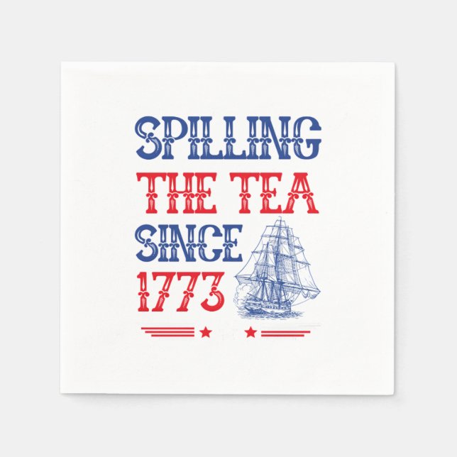 Teeausbreitung seit 1773 4. Juli Vintag Serviette (Vorderseite)