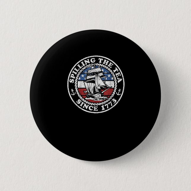 Teeausbreitung seit 1773 Funny US History lehrt Button (Vorderseite)