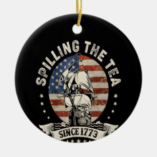 Teeausbreitung seit 1773 Patriotik 4. Juli Keramik Ornament