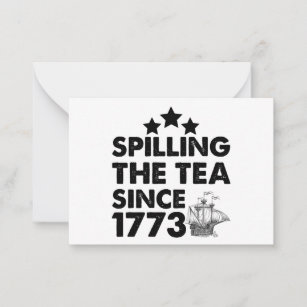 Teeausbreitung Seit 1773 Patriotischer 4. Juli Mitteilungskarte