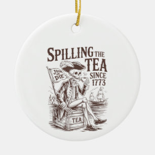 Teeausbreitung seit 1773 Patriotischer Amerikaner Keramik Ornament
